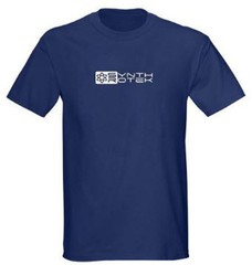 Synthrotek Mens Shirt S – 5XL Tee electronica synth DIY logo black red navy blue