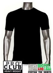 1 New Men’s Pro Club Heavyweight Black Plain T-Shirt M-7XL & 10XL Blank PROCLUB