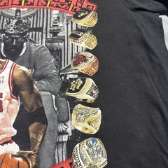 Michael Jordan T-Shirt 6 Championship Rings Large Black Chicago Bulls