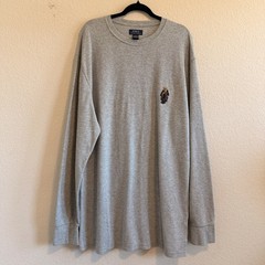 Polo Ralph Lauren Embroidered Bear Gray Waffle Thermal Long Sleeve Shirt Mens 3X