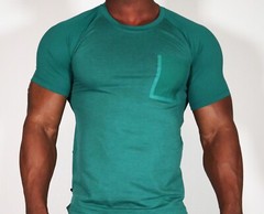 ADULT GREEN ATHLETIC SHIRT WITH BACK ZIP POCKET SHIRT ADULT S 34-36