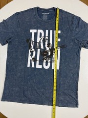 True Religion Buddha Men’s XL T Shirt Blue Mineral Wash Distressed Short Sleeve