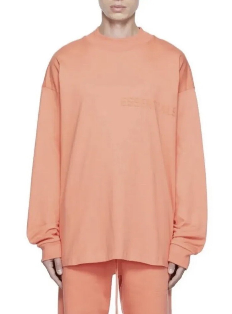 Fear of God Essentials Long Sleeve T Shirt Coral Men’s Size L New NWT Authentic