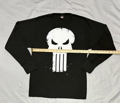 Marvel Mad Engine Punisher Shirt Mens 2XL Black Skull Thermal Waffle Knit