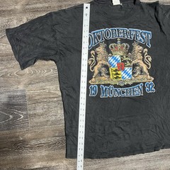 Vintage Oktoberfest München Shirt Mens Medium Black Faded 1992 Beer 90s Thin
