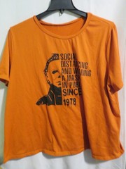 Funny Halloween Michael Myers Social Distancing & Wearing a Mask 3XL Orange