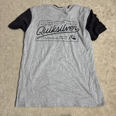 Quiksilver Mens T Shirt Crew Neck Modern Fit Medium Gray Raglan Sleeve
