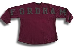 Vintage Spirit Jersey Fordham University Large Burgundy Gray Puff Print T-Shirt