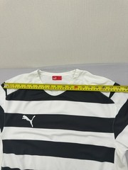 Puma Men’s M Black White Striped Soccer Jersey Short Sleeve