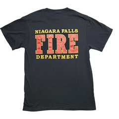 Fruit of the Loom Niagara Falls Fire Department T-Shirt Mens Medium Black NFFD