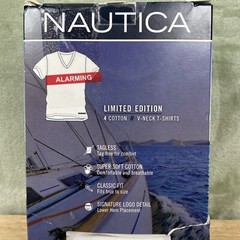 Nautica V-Neck T-Shirts Men’s S 34-36 White Cotton Limited Edition 4 Pack NWT