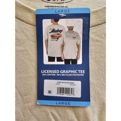 Ford Mustang Performance Boss 302 Graphic Tee Cream Mens Large New 16528