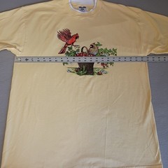 VINTAGE Cardinal Birds & Strawberries T Shirt Size XL, Cottagecore, Grandmacore