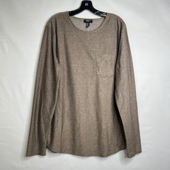 Forever 21 Brown Long Sleeve Pocket Tee Men XL Marled Crewneck Casual Minimalist