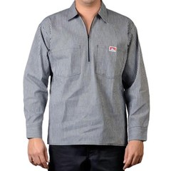 Ben Davis Men’s Long Sleeve Shirt Stripe 1/2 Zip Regular Fit Long Sleeve Shirt