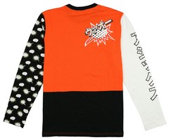 ASICS Tiger Happy Chaos Long Sleeve T-Shirt sz L Large Orange Tokyo Japan