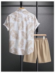 Men’s Hawaiian Matching Set Summer Beach 2 Piece Outfits Tropical print Shirt…