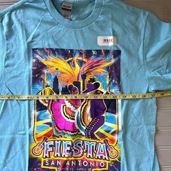 Gildan Fiesta San Antonio 2022 Graphic T Shirt Mens Small Blue Heavy Cotton Tee
