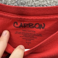 Carbon Shirt Adult Large Red Crewneck Affliction Style Skater Grunge Faded Y2K