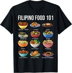 NEW Filipino Food 101 Popular Pinoy Food Funny Cool Filipino Tee T-Shirt S-3XL