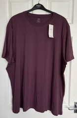 NEW M&S Mens Dusted Plum Regular Fit Cotton Rich Crew Neck T-Shirt Size 4XL
