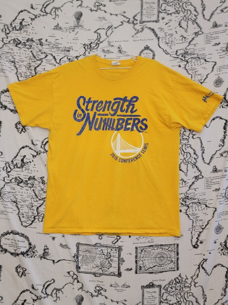 Jerzees Hi-Densi-T Men’s Yellow “Strength in Numbers” T-Shirt Size TG