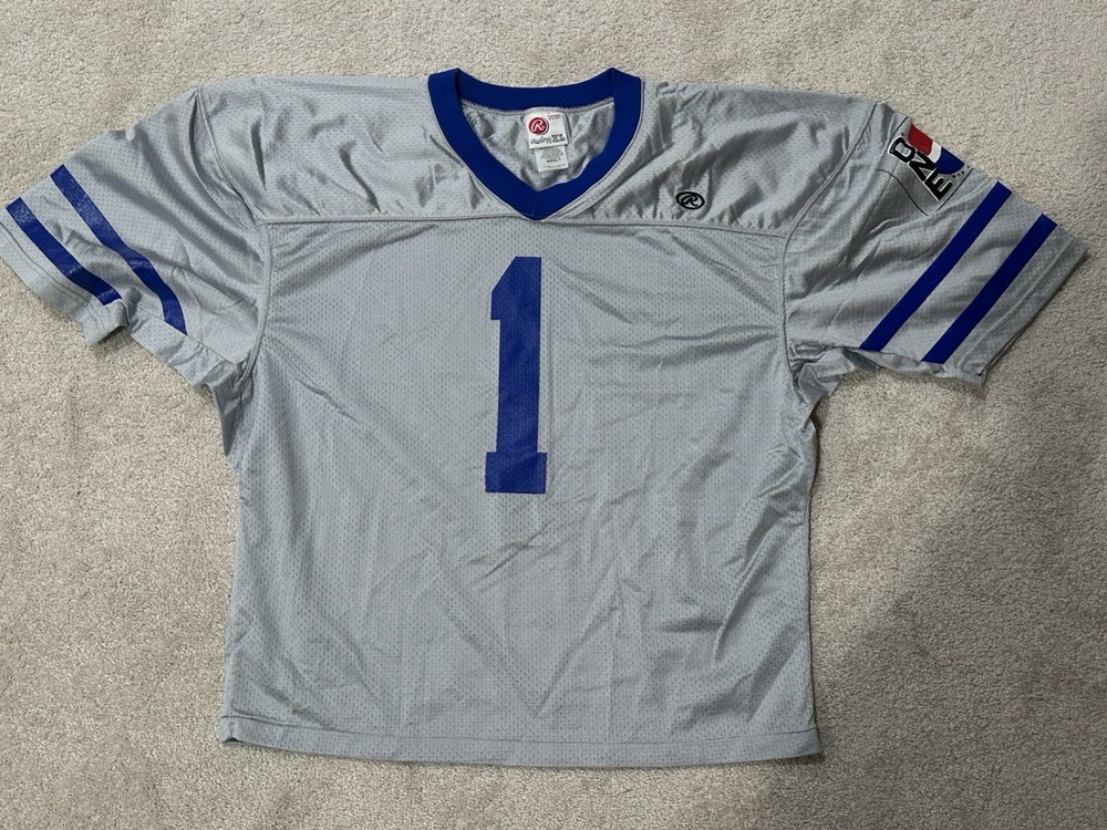 Vintage Rawlings Pepsi One Mesh Promo Football Jersey Mens XL Silver & Blue