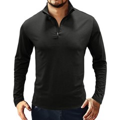 Zonbailon men’s Polo t-shirt Mock Neck bottomed shirt breathable quick dry