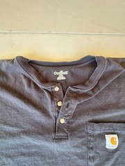 Carhartt K84 Workwear Loose Fit Short-Sleeve Henley T-Shirt with Pocket. Used bu