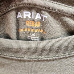 Ariat Rebar Men’s T-Shirt Cotton Strong Short Sleeve Pocket Large Green Workwear