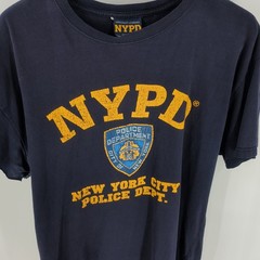 Vintage Thrashed NYPD New York City Police Department T-Shirt Navy Blue Size XL