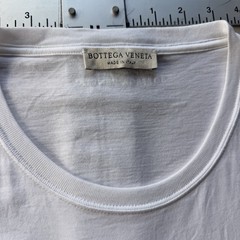 Bottega Veneta White Chevron Embossed Shirt Size 48 Luxury Tee Made In Italy