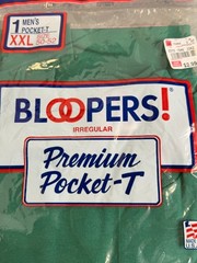 Vintage 1994 Bloopers Pocket T-Shirt Size 2XL Green Made In USA Irregular