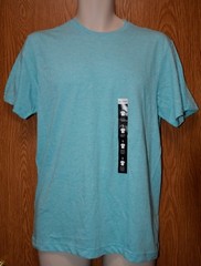 Mens Aqua Heather Alfani Short Sleeve Crew Neck Tee Shirt Size Small NWT NEW