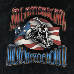 Vintage 1988 All American Motor Cycle Rodeo Tour Daytona Black T-Shirt Size XL