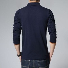 Letter Print Polo Shirt – Men’s Long Sleeve Slim Fit Tees Hip Hop Top Fashion