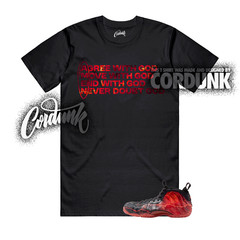 Foamposite One Stranger Black Bright Crimson Stormy Air T Shirt Match AMEN