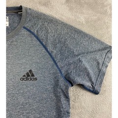 Adidas Ultimate Tee Mens Large Blue Heathered Performance Athletic T-Shirt Logo
