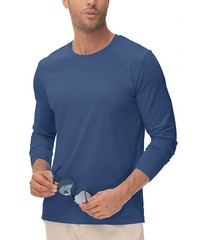 Men’s UPF 50+ Long Sleeve Shirts Sun Block Fishing Casual Sport Workout T-Shirts