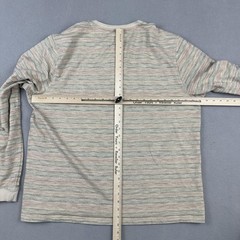 Carbon2Cobalt Shirt Men 2XL Beige Striped Henley Long Sleeve Knit Pullover XXL