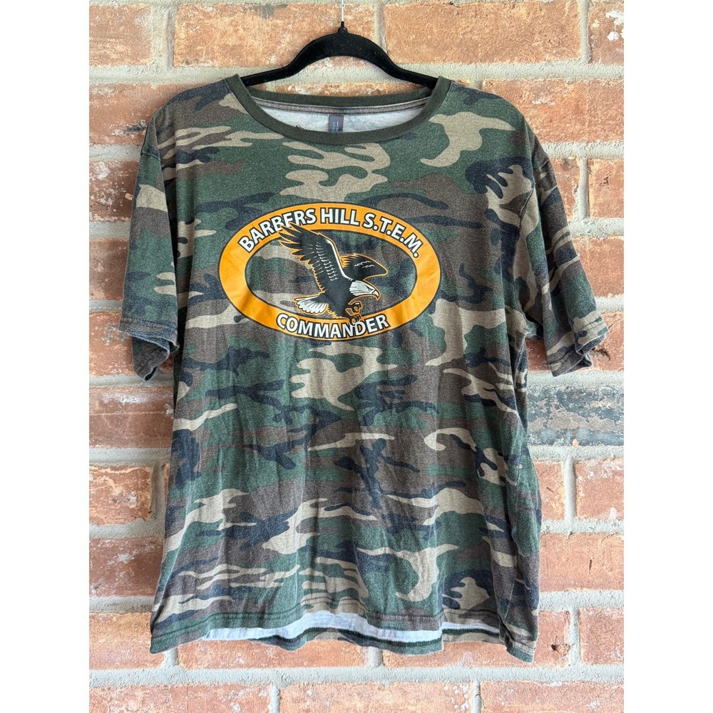 Vintage Barrers Hill S.T.E.M Commander Camo Eagle Graphic T Shirt Medium