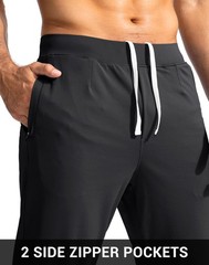 Mens Golf Joggers Pants with Zipper Pockets Stretch Sweatpants Slim Fit Track…