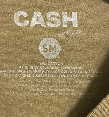 Johnny Cash Buckle Graphic Tee Small Brown Distressed Country Music T Shirt