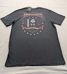 New Under Armour Freedom Tee Mens Sz Large Retro Distressed USA Lightweight