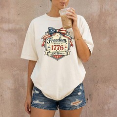Vintage Freedom Bow Comfort Tee Shirt Women Men Soft