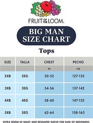 6 White Big Man 5XB 62-64 Inch A-Shirt Tanks Fruit Of The Loom 158-163 CM