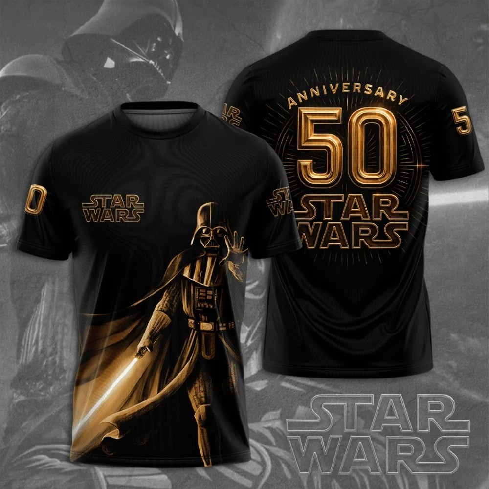 Star Wars 50th Anniversary Darth Vader T-shirt All Over Print Size XS-6XL