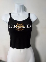 Creed band crop top Creed band tank top Creed shirt fitted gold metallic vinyl