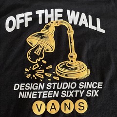 Off-The-Wall Vans Design Studio Since 1966 Black T-Shirt Size Large