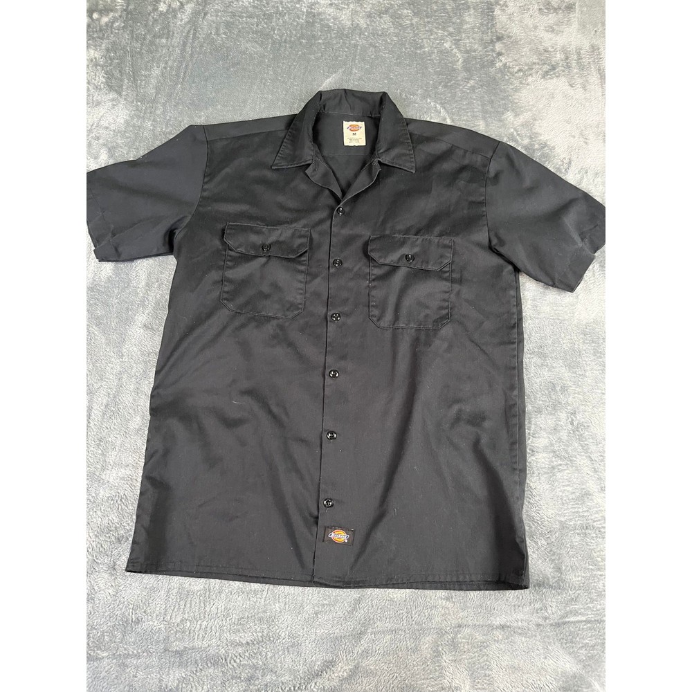 Men’s Black Dickies Short Sleeve Work Shirt Size M – Excellent Condition
